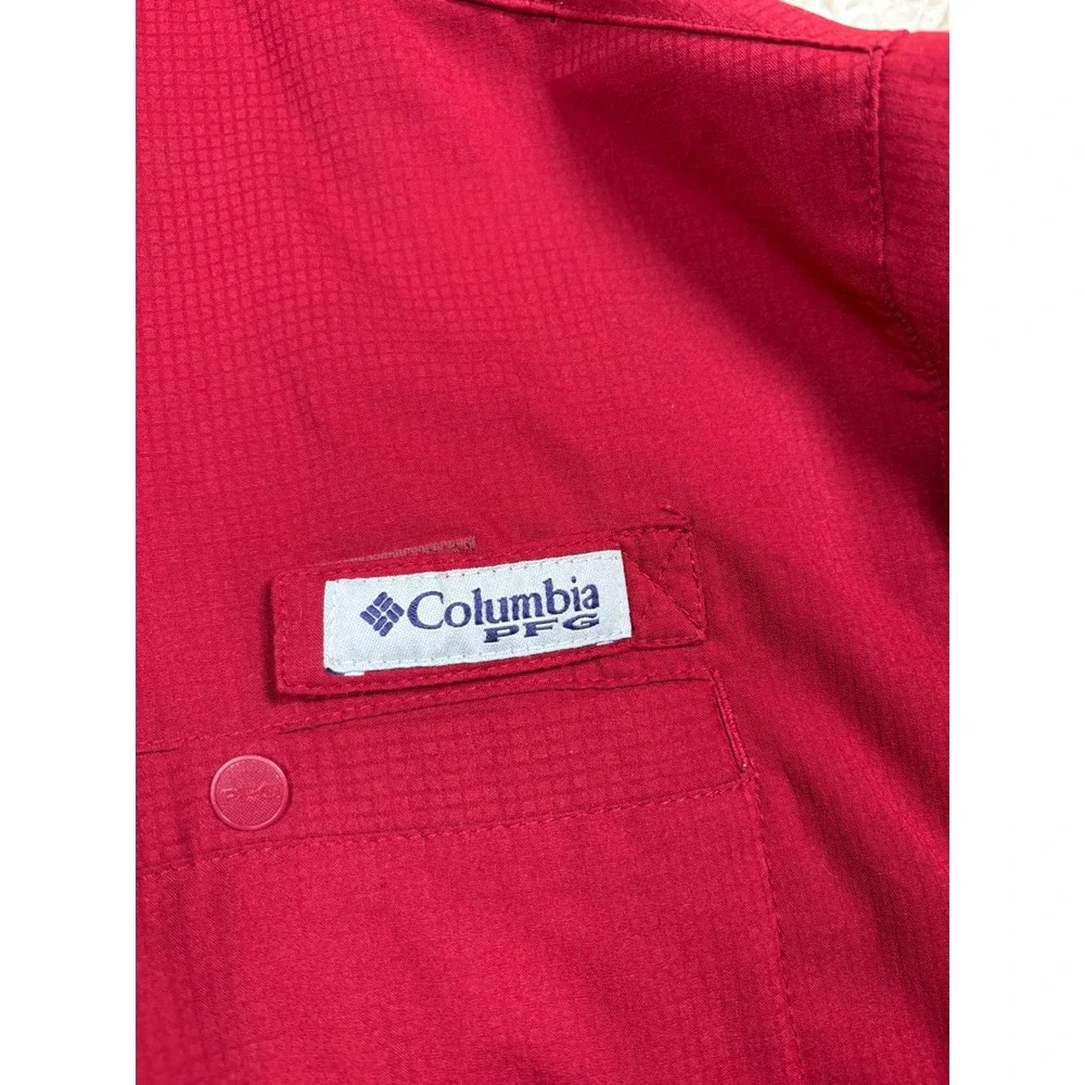 Columbia‎ PFG Fishing Shirt Mens XL Red Oklahoma Sooners NCAA Short Sleeve